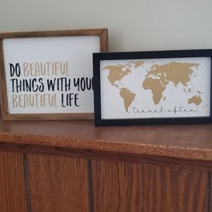 Set of 2 small wall art framed prints